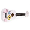 Gitara ukulele dla dzieci drewniana 4 struny nylonowe kostka do gry ECOTOYS ECOTOYS