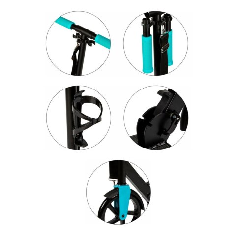 Hulajnoga miejska dla dzieci i młodzieży składana regulacja wysokości 91-101 cm koła 200 mm uchwyt na bidon Bauerkraft