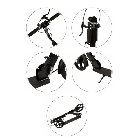 Hulajnoga miejska dla dzieci i młodzieży składana regulacja wysokości 95-105 cm koła 200 mm uchwyt na bidon Bauerkraft