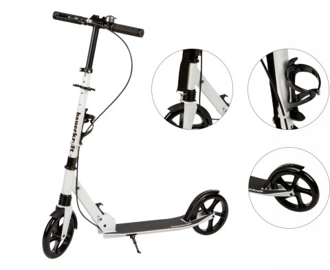 Hulajnoga miejska dla dzieci i młodzieży składana regulacja wysokości 95-105 cm koła 200 mm uchwyt na bidon Bauerkraft