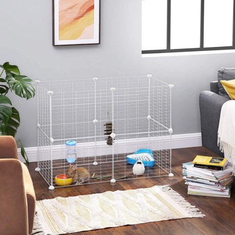 Kojec modułowy zagroda dla małych zwierząt gryzoni chomika świnki morskiej biały LEOBERT