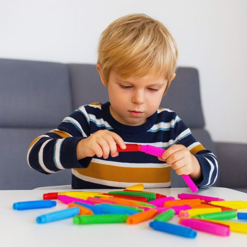 Kolorowe rurki sensoryczne pop tube dla dzieci tuby antystresowe do łączenia 60 sztuk MULTISTORE