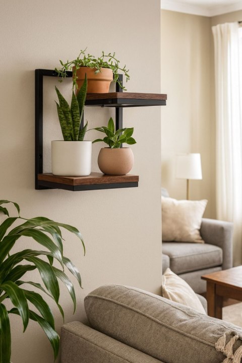 Kwietnik ścienny półka wisząca na kwiaty ozdoby 2 poziomy loft ModernHome ModernHome