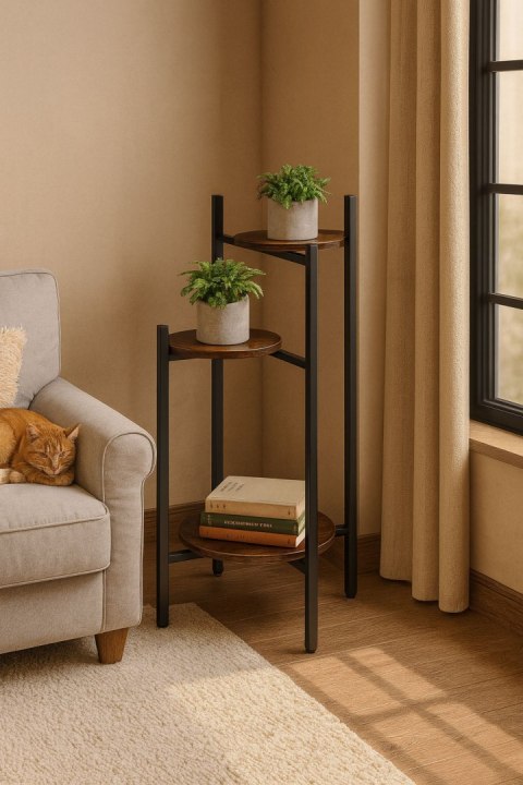 Kwietnik stojący stojak na kwiaty ozdoby 3 poziomy loft ModernHome ModernHome