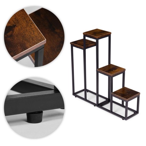 Kwietnik stojący stojak na kwiaty ozdoby 4 półki loft ModernHome ModernHome