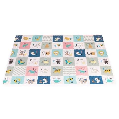 Mata piankowa dla dzieci 200x150 cm edukacyjna dwustronna składana miarka wzrostu alfabet ECOTOYS ECOTOYS