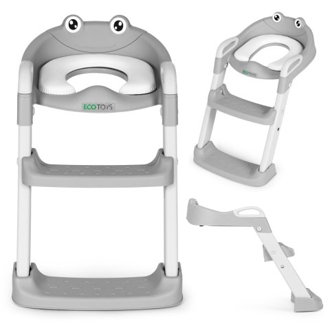 Nakładka na toaletę dla dzieci ze schodkami i drabinką szara ECOTOYS ECOTOYS