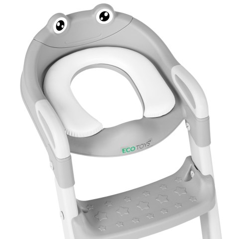 Nakładka na toaletę dla dzieci ze schodkami i drabinką szara ECOTOYS ECOTOYS