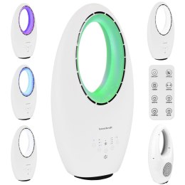 Nowoczesny wentylator stojący bezłopatkowy podłogowy 60W 3 tryby pracy pilot timer podświetlenie LED LONGWELL INDUSTRIAL LTD