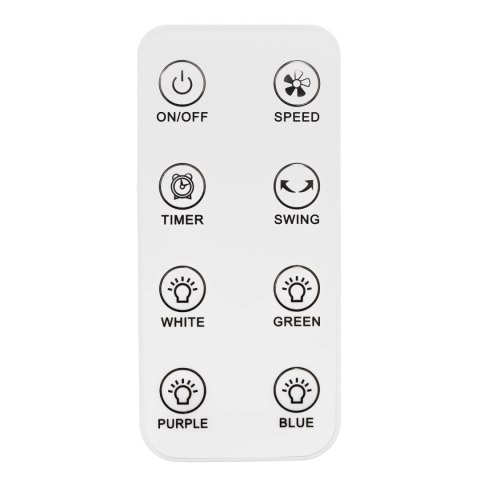 Nowoczesny wentylator stojący bezłopatkowy podłogowy 60W 3 tryby pracy pilot timer podświetlenie LED LONGWELL INDUSTRIAL LTD