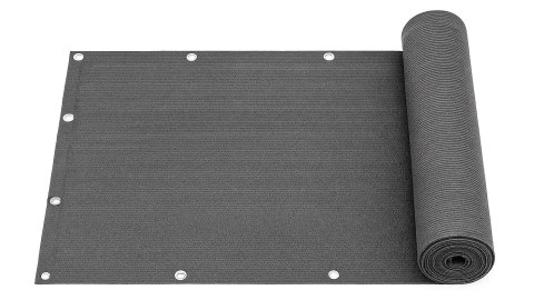 Osłona balkonowa z okuciami 150x500 cm siatka cieniująca + elementy instalacyjne szara MultiGarden MultiGarden