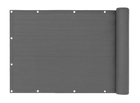 Osłona balkonowa z okuciami 150x500 cm siatka cieniująca + elementy instalacyjne szara MultiGarden MultiGarden