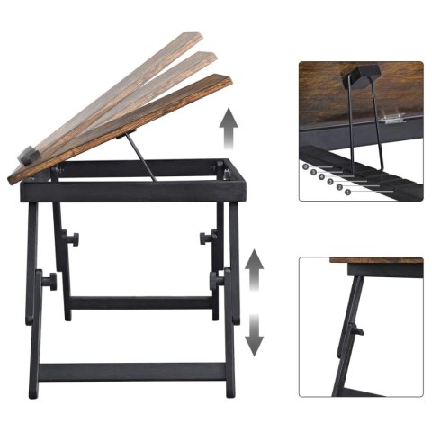 Podstawka pod laptopa 60x35 cm stolik do łóżka składany rustykalny LEOBERT