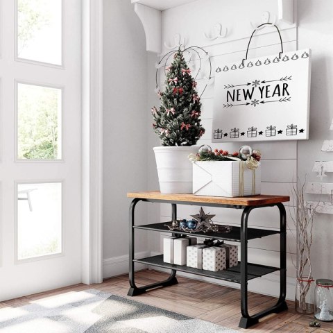 Regał na buty z siedziskiem loftowy 2 półki LEOBERT