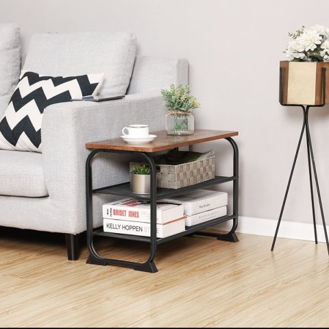 Regał na buty z siedziskiem loftowy 2 półki LEOBERT