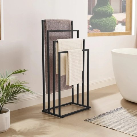 Stojak na ręczniki 4 szczeble - czarny LEOBERT