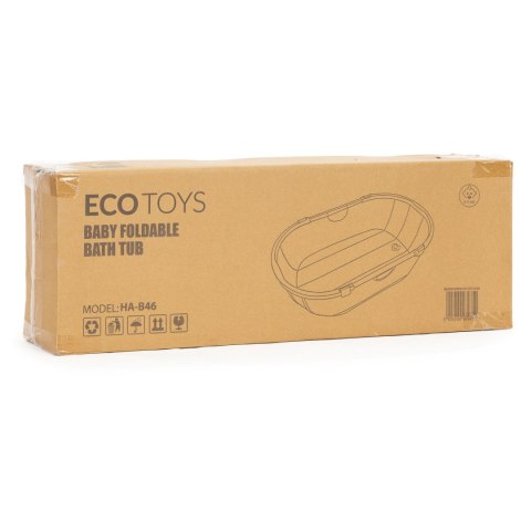 Wanienka dla dzieci wanna turystyczna składana odpływ różowa ECOTOYS ECOTOYS