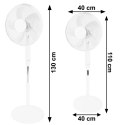 Wentylator podłogowy wiatrak stojący 45W 3 tryby pracy 5 łopatek biały LONGWELL INDUSTRIAL LTD