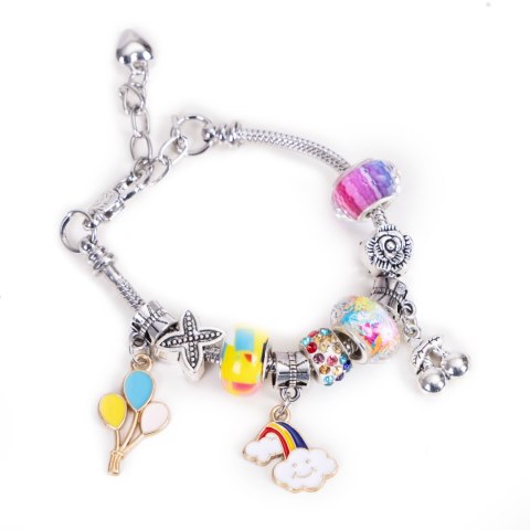 Zestaw do robienia bransoletek naszyjników charmsy koraliki 66 elementów + organizer i torba MULTISTORE