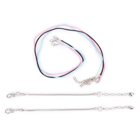 Zestaw do robienia bransoletek naszyjników charmsy koraliki 66 elementów + organizer i torba MULTISTORE