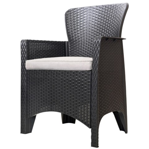 Zestaw mebli ogrodowych na taras balkon 2 fotele + stolik czarne LONGWELL INDUSTRIAL LTD