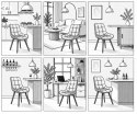 Krzesło SORIA - aksamit szary jasny / nogi złote x 3