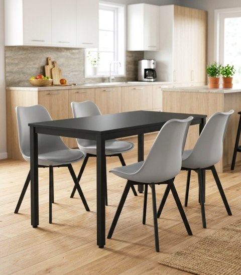 Krzesło RAM - szare / nogi czarne x 4