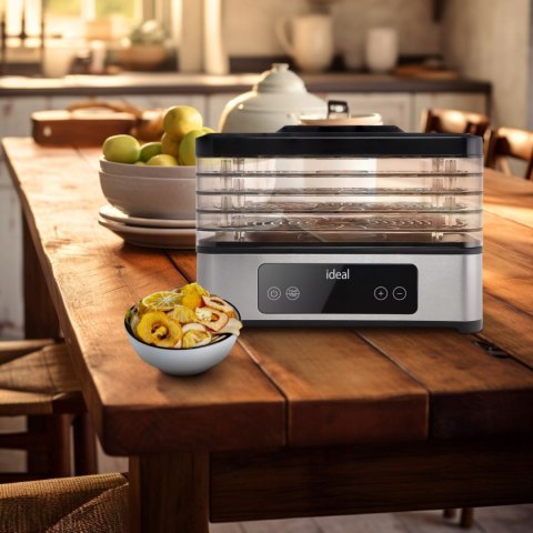 DUŻA Suszarka do grzybów owoców warzyw IDEAL INOX + termoobieg 400W + timer IDEAL