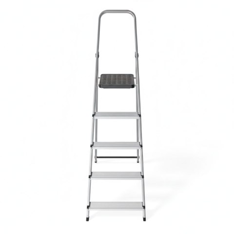 Drabina aluminiowa jednostronna 5 stopni składana z podestem 150 kg ModernHome ModernHome