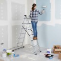 Drabina aluminiowa wielofunkcyjna 3x7 składana z pasami zabezpieczającymi 150 kg ModernHome ModernHome