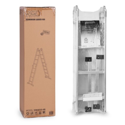 Drabina aluminiowa wielofunkcyjna 4x4 przegubowa składana 150 kg ModernHome ModernHome