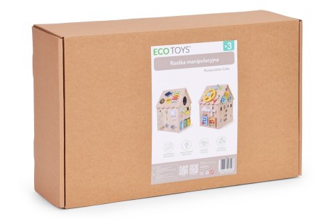 Drewniany domek manipulacyjny dla dzieci panel edukacyjny XXL 30 elementów ECOTOYS