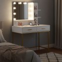 Duża toaletka kosmetyczna z lustrem i oświetleniem LED 3 barwy półki szuflady ModernHome ModernHome