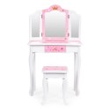 Duża toaletka zabawkowa dla dziewczynki potrójne lustro taboret szuflada ECOTOYS ECOTOYS