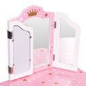 Duża toaletka zabawkowa dla dziewczynki potrójne lustro taboret szuflada ECOTOYS ECOTOYS