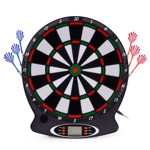 Elektroniczna tarcza do darta gry w rzutki lotki tablica LCD 38 cm 18 gier zestaw 6 rzutek MULTISTORE