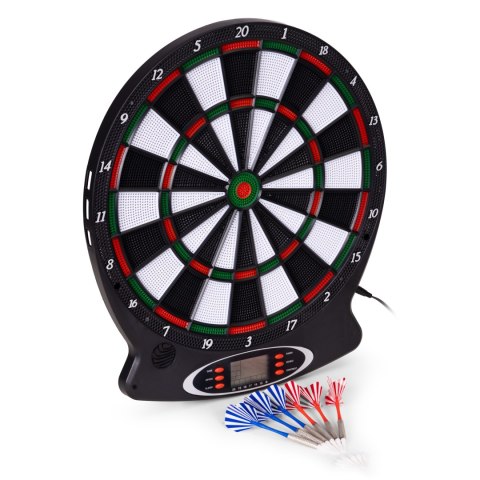 Elektroniczna tarcza do darta gry w rzutki lotki tablica LCD 38 cm 18 gier zestaw 6 rzutek MULTISTORE