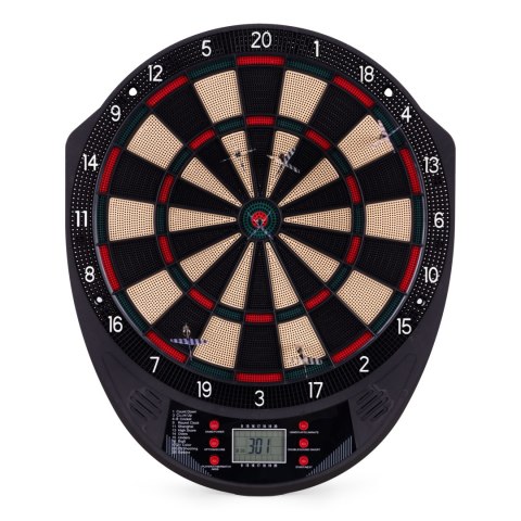 Elektroniczna tarcza do darta gry w rzutki lotki tablica LCD 41 cm 26 gier zestaw 6 rzutek MULTISTORE