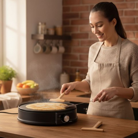 Elektryczna naleśnikarka patelnia do naleśników nieprzywierająca 1200W KADEN KADEN