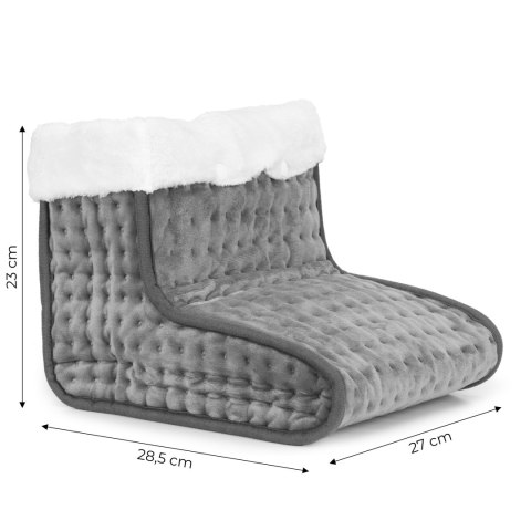 Elektryczny ogrzewacz do stóp z pilotem miękki but 10 poziomów grzania ciemnoszary ModernHome ModernHome