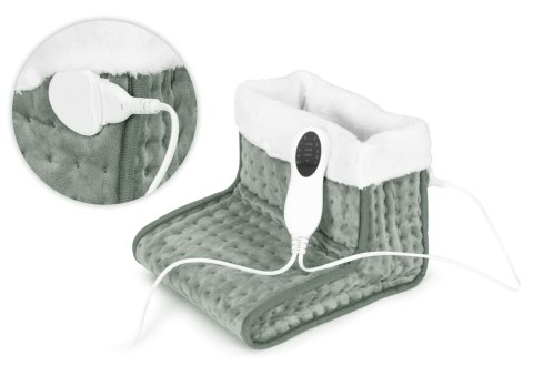 Elektryczny ogrzewacz do stóp z pilotem miękki but 10 poziomów grzania jasnoszary ModernHome ModernHome