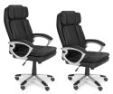 Fotel biurowy obrotowy podwójna tapicerka regulacja wysokości czarny ModernHome ModernHome