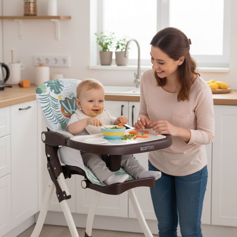 Fotelik krzesełko do karmienia dzieci składane + zabawki ECOTOYS ECOTOYS