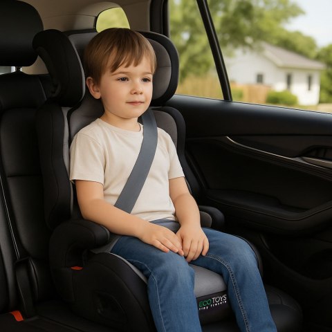 Fotelik samochodowy dla dzieci 2w1 podkładka i-SIZE wzrost 100-150 cm uchwyt na napoje ECOTOYS ECOTOYS