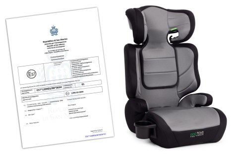 Fotelik samochodowy dla dzieci 2w1 podkładka i-SIZE wzrost 100-150 cm uchwyt na napoje ECOTOYS ECOTOYS