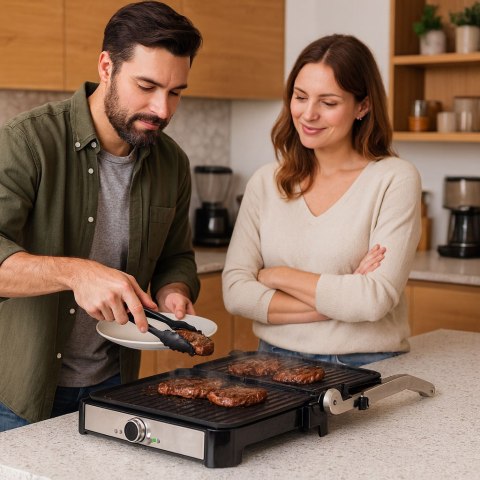 Grill elektryczny kontaktowy ryflowany opiekacz do panini kanapek 2000W KADEN KADEN