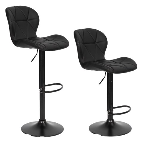 Hoker stołek barowy obrotowy regulacja wysokości podnóżek czarny ModernHome ModernHome