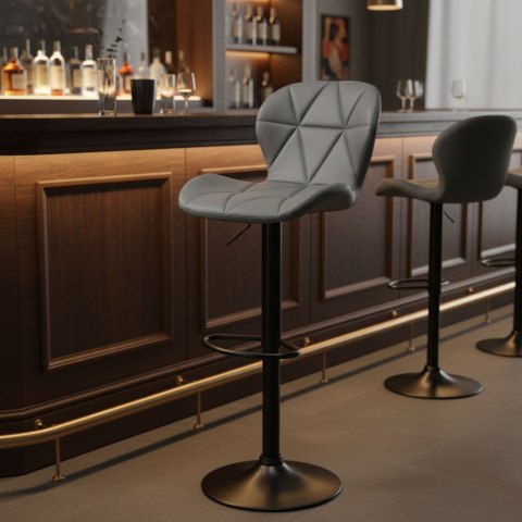 Hoker stołek barowy obrotowy regulacja wysokości podnóżek szary ModernHome ModernHome