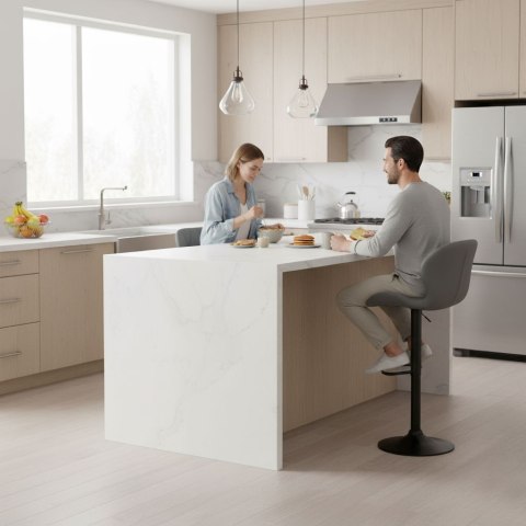 Hoker stołek barowy obrotowy regulacja wysokości podnóżek szary ModernHome ModernHome