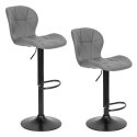 Hoker stołek barowy obrotowy regulacja wysokości podnóżek szary ModernHome ModernHome